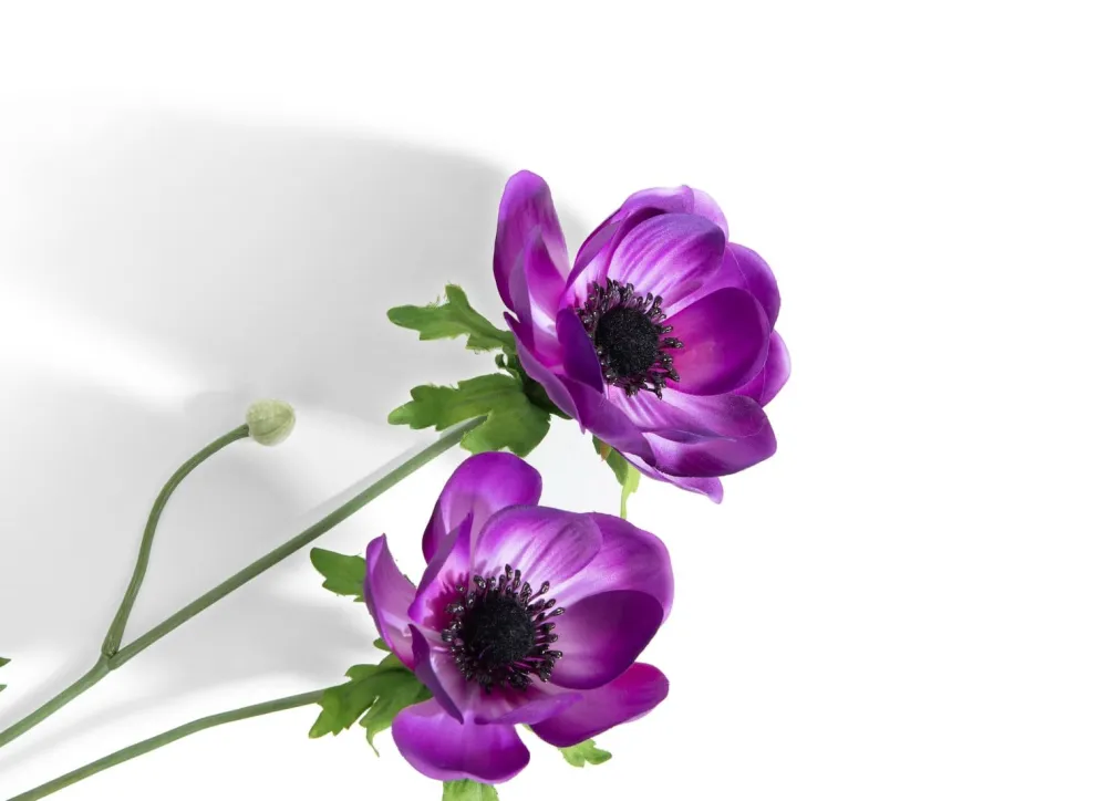 COCOmaison Kunstbloemen En -Planten>Anemone Spray H75cm kunstbloem - Paars