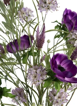 COCOmaison Kunstbloemen En -Planten>Anemone Spray H75cm kunstbloem - Paars