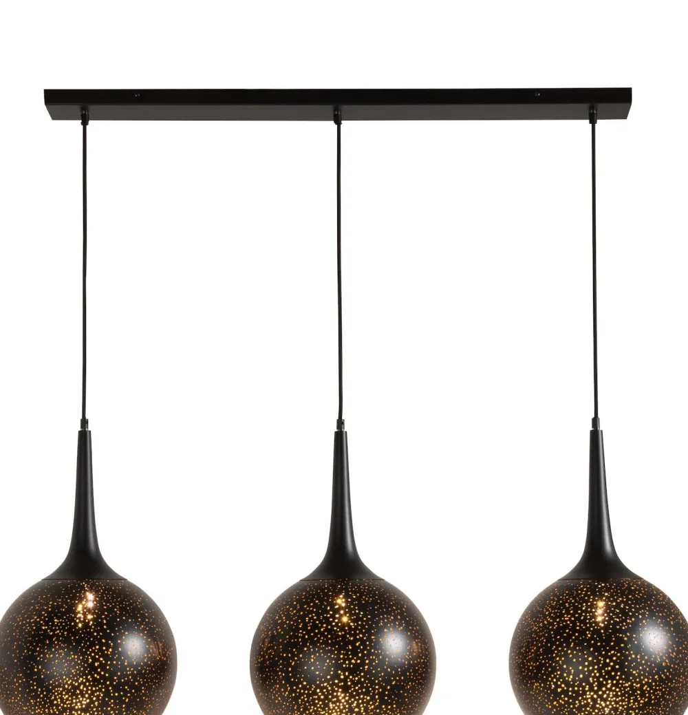 COCOmaison Hanglampen>Arjen hanglamp 3*E27 - Zwart/Goud
