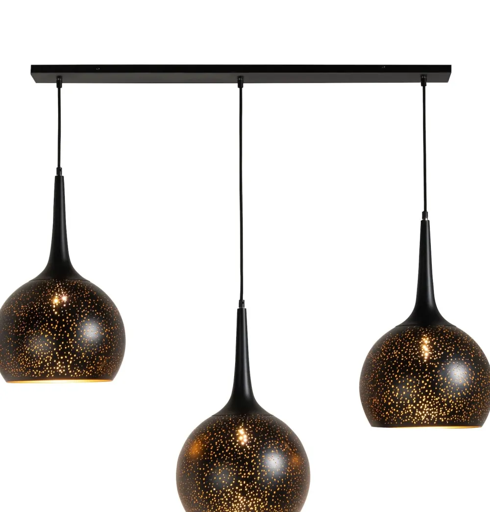 COCOmaison Hanglampen>Arjen hanglamp 3*E27 - Zwart/Goud