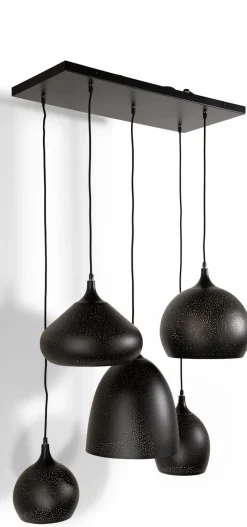 COCOmaison Hanglampen>Arjen hanglamp 5*E27 - Zwart/Goud