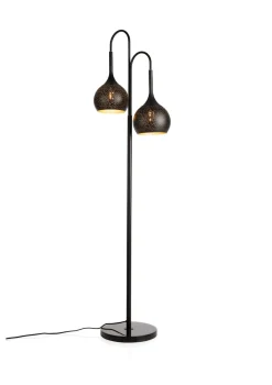 COCOmaison Vloerlampen>Arjen vloerlamp 2*E27 - Zwart/Goud