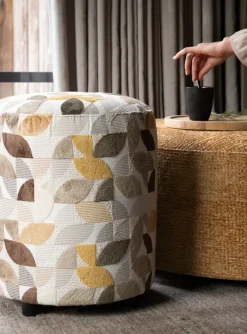 COCOmaison Poefs En Krukken>BeautiQ - Elite poef - rond 42 cm - Creme