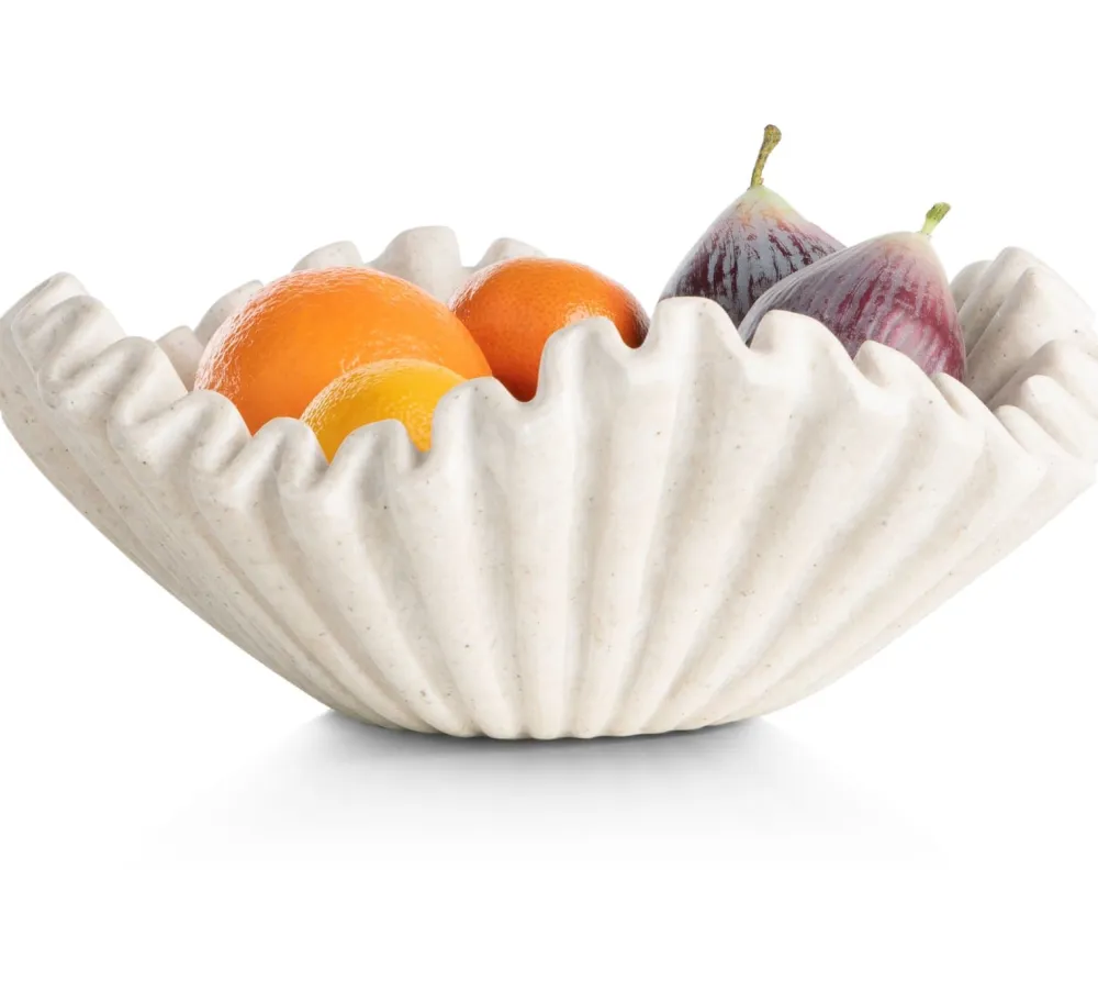 COCOmaison Tafelaccessoires>Bella schaal D28cm - Cremekleurig