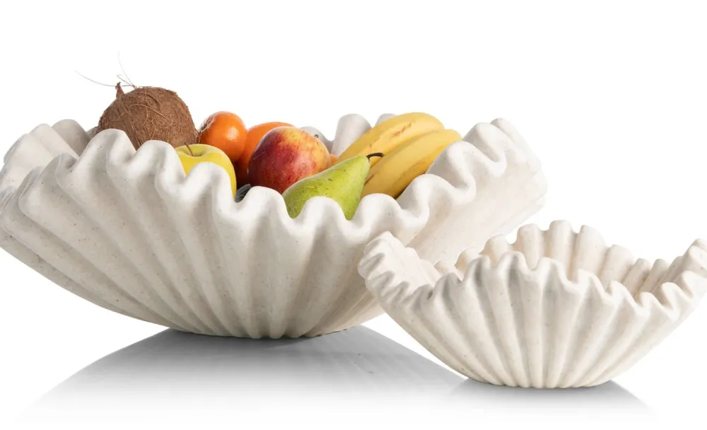 COCOmaison Tafelaccessoires>Bella schaal D28cm - Cremekleurig