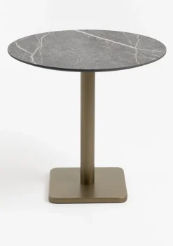 COCOmaison Bistro- En Bartafels>Brest bistrotafel marble light grey D80cm - Goud