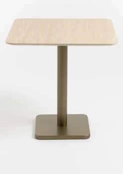 COCOmaison Bistro- En Bartafels>Brest bistrotafel Travertine 75x75cm - Goud