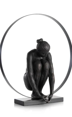 COCOmaison Beelden>Circle Lady beeld H54cm - Zwart