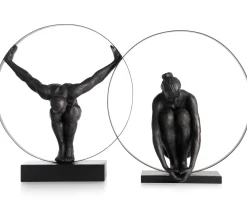 COCOmaison Beelden>Circle Lady beeld H54cm - Zwart