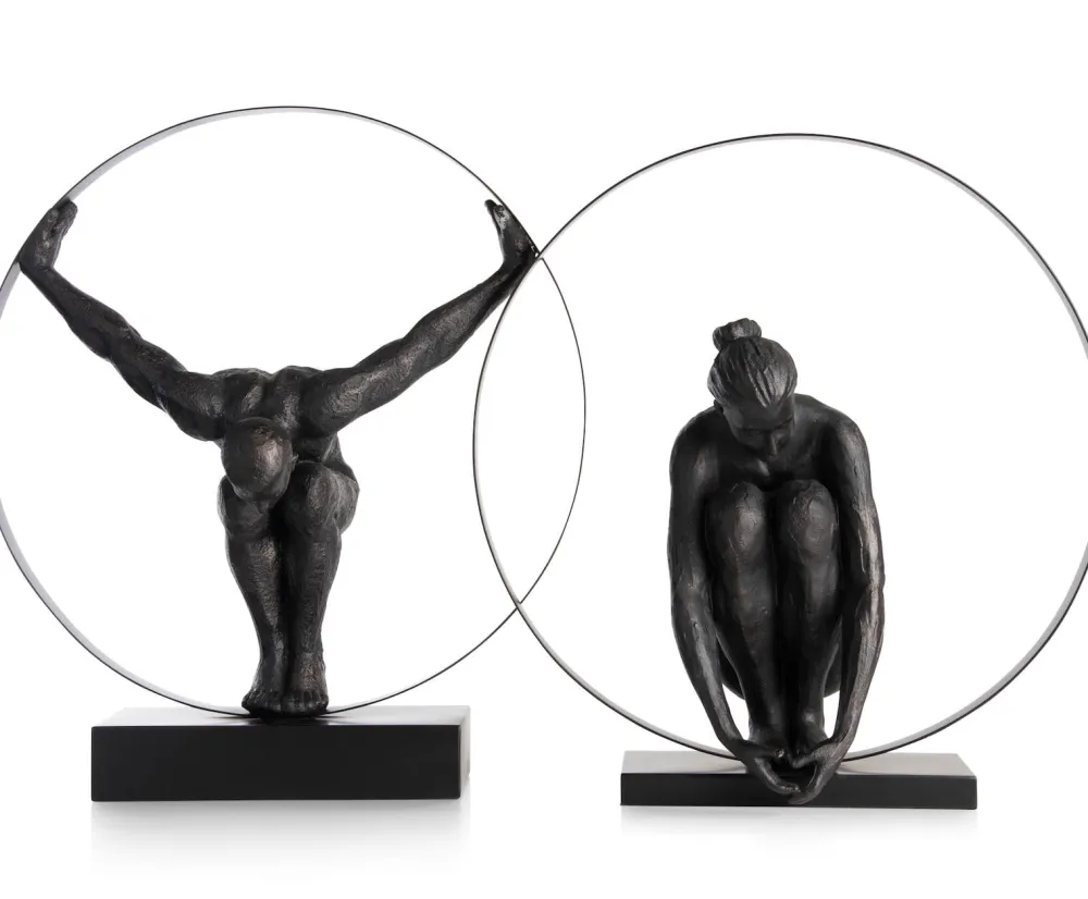COCOmaison Beelden>Circle Man beeld H58cm - Zwart