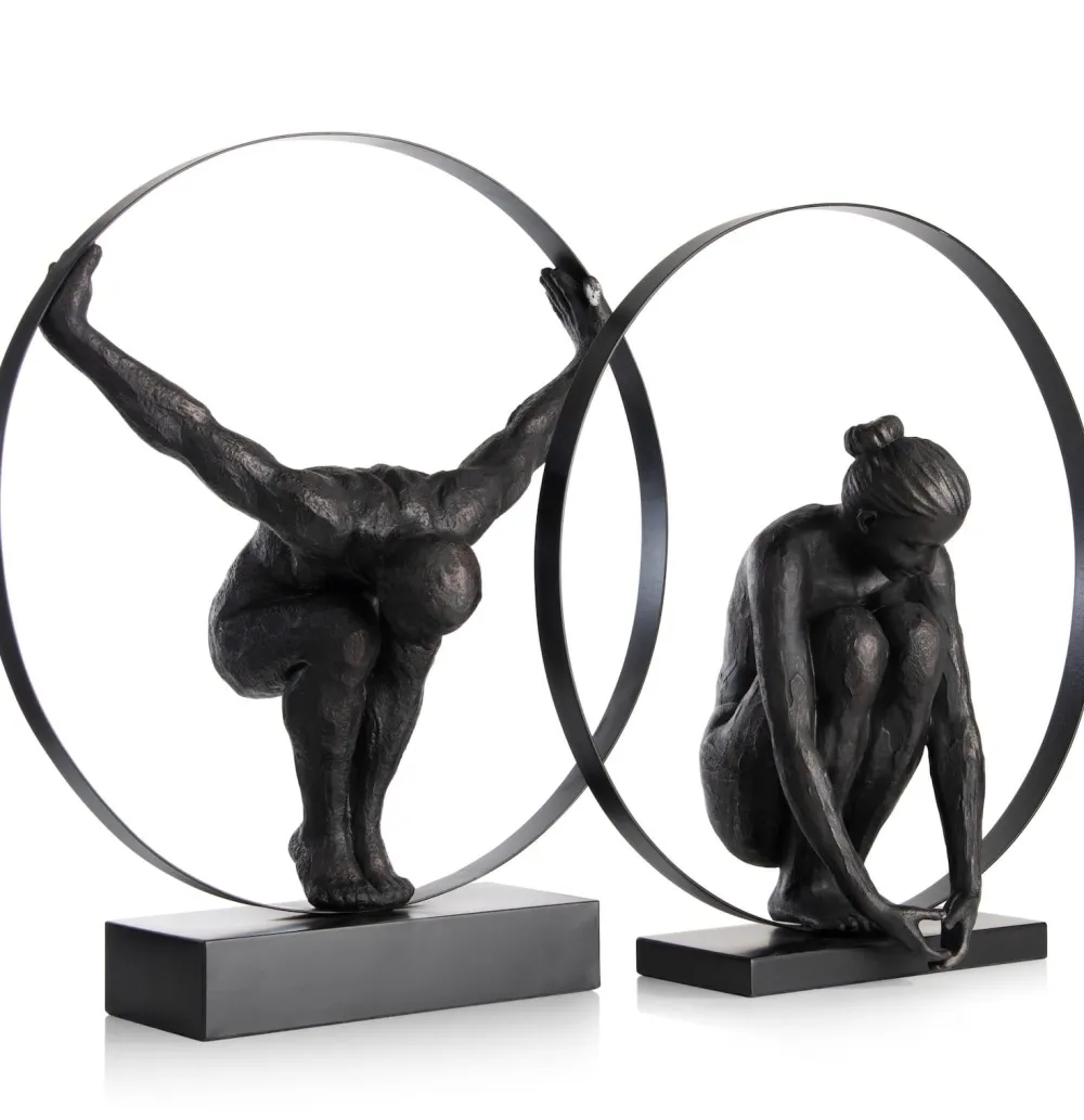 COCOmaison Beelden>Circle Man beeld H58cm - Zwart