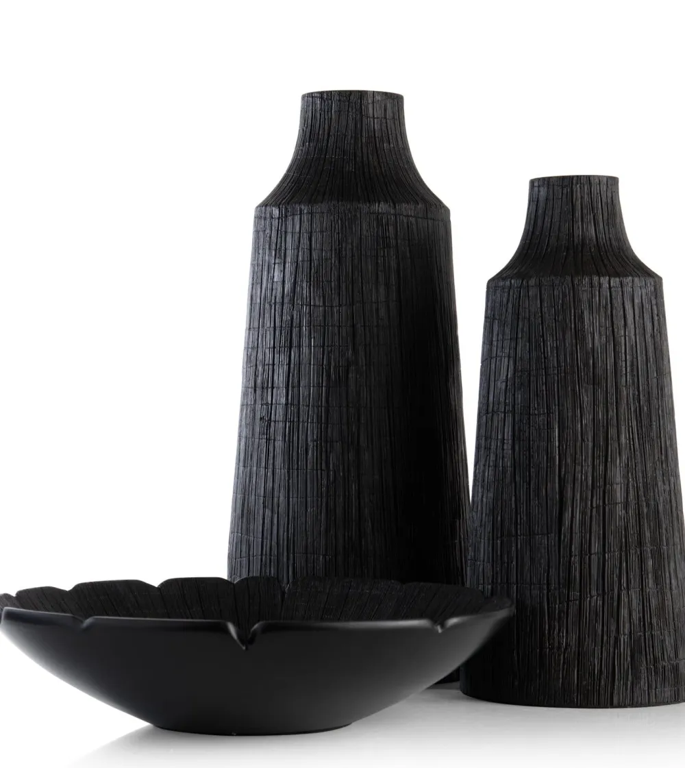 COCOmaison Vazen>Finn vaas H50cm - Zwart