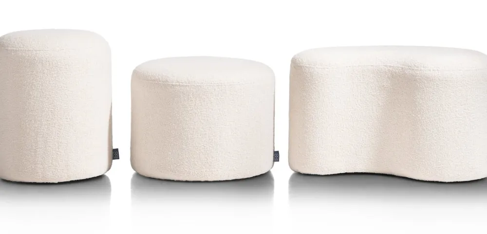 COCOmaison Poefs En Krukken>Kay poef H35cm - Cremekleurig
