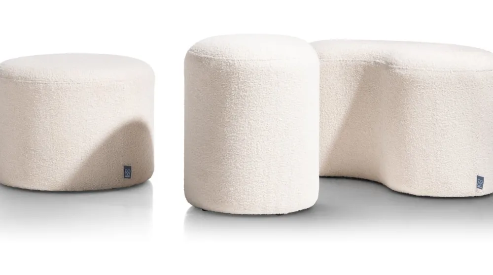 COCOmaison Poefs En Krukken>Kay poef H35cm - Cremekleurig