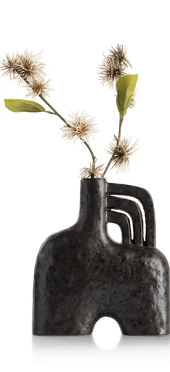 COCOmaison Vazen>Lina vaas H21cm - Zwart
