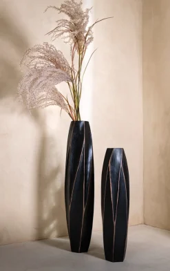 COCOmaison Vazen>Merle vaas H81cm - Zwart