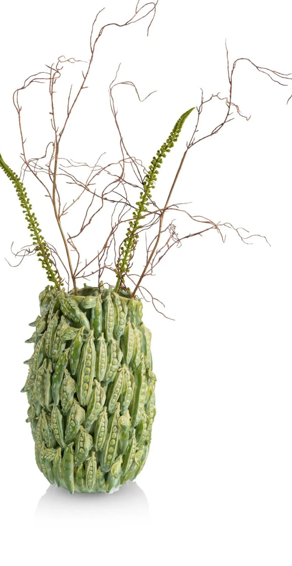 COCOmaison Vazen>Peas in a pot vaas H45cm - Groen