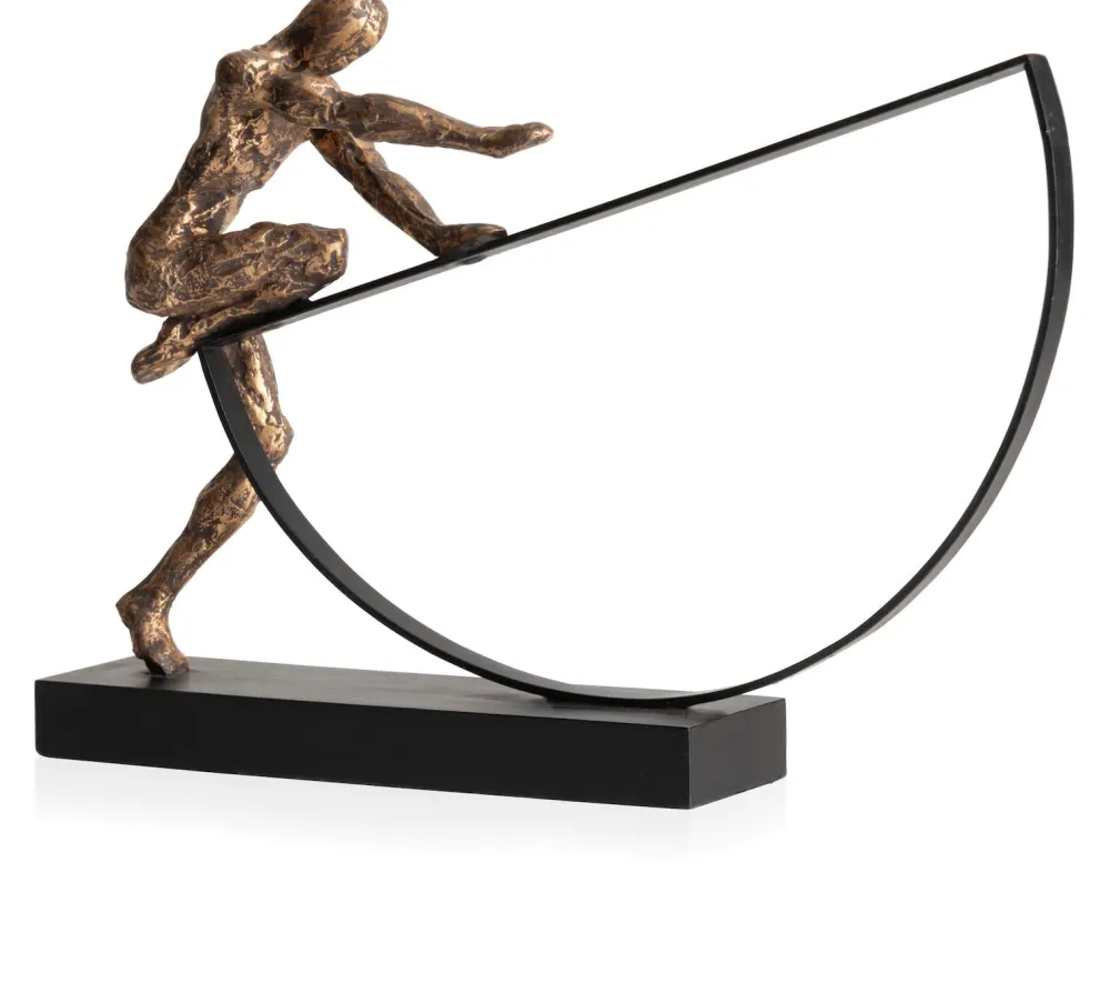 COCOmaison Beelden>Pushing beeld H33cm - Goud