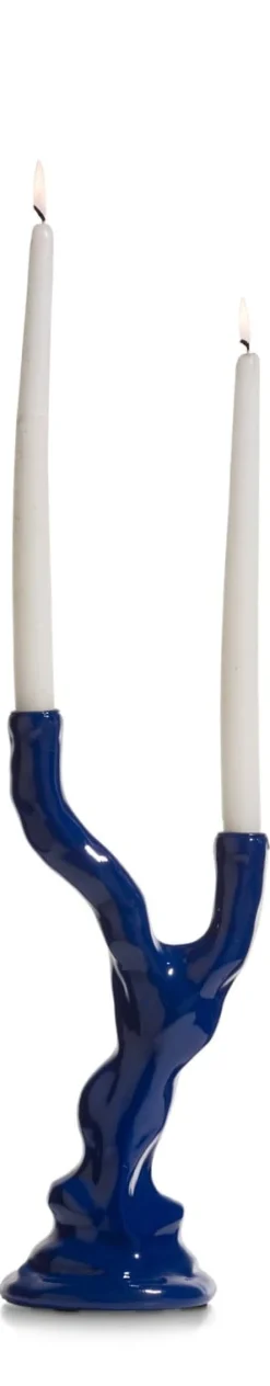 COCOmaison Kandelaars En Kaarsenhouders>Rebecca kandelaar H36cm - Blauw