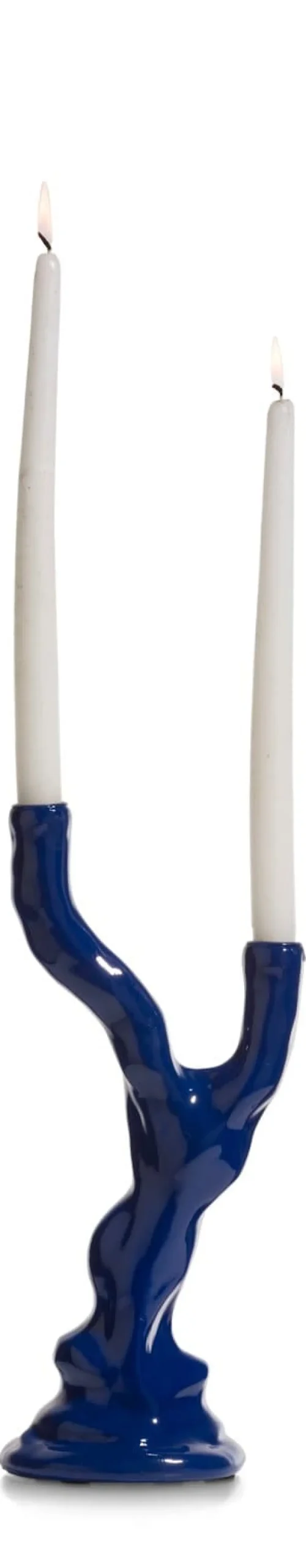 COCOmaison Kandelaars En Kaarsenhouders>Rebecca kandelaar H36cm - Blauw