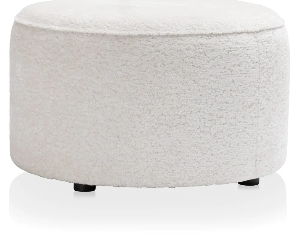 COCOmaison Poefs En Krukken>Roan poef rond H44cm - Creme