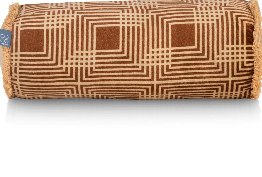 COCOmaison Sierkussens>Robbie bolster kussen 45x18cm - Bruin