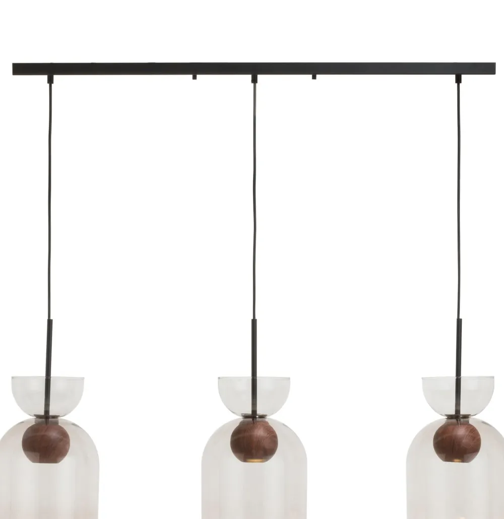 COCOmaison Vervanging Glas>Skylar glazen bol D22cm - Zwart / antraciet