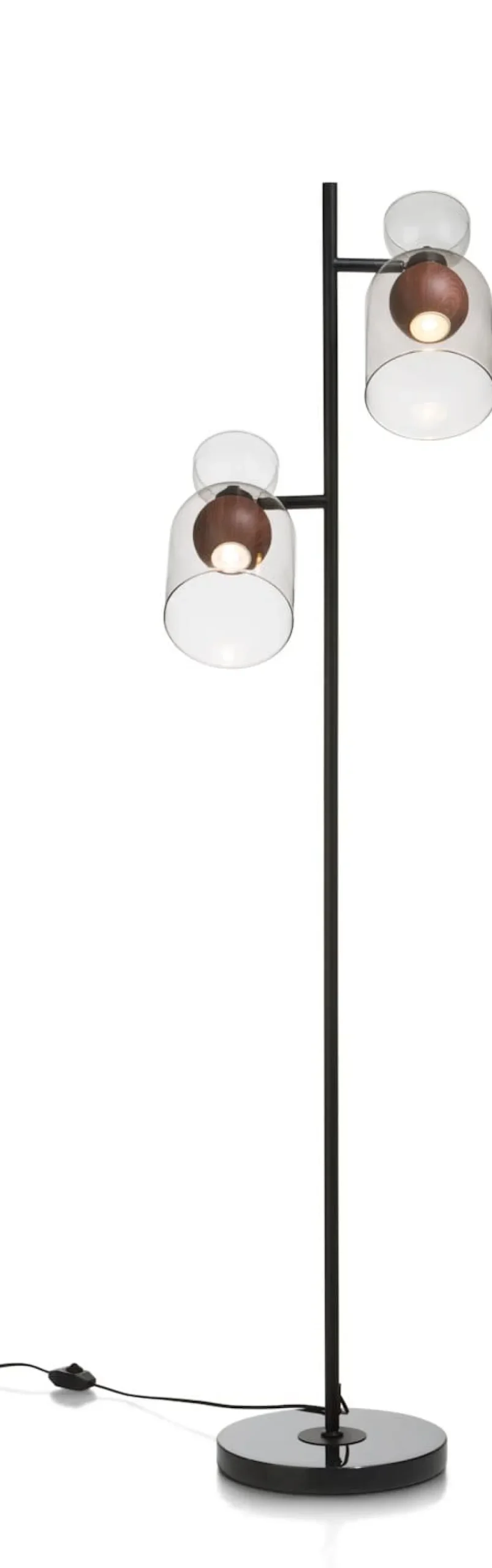 COCOmaison Vervanging Glas>Skylar glazen bol D10cm - Zwart / antraciet