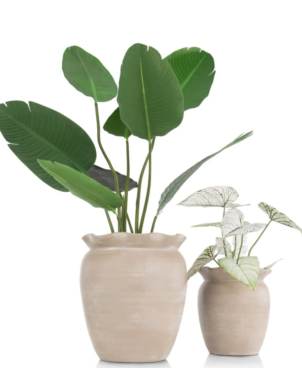 COCOmaison Potten En Bloempotten>Wave pot H40cm - Beige