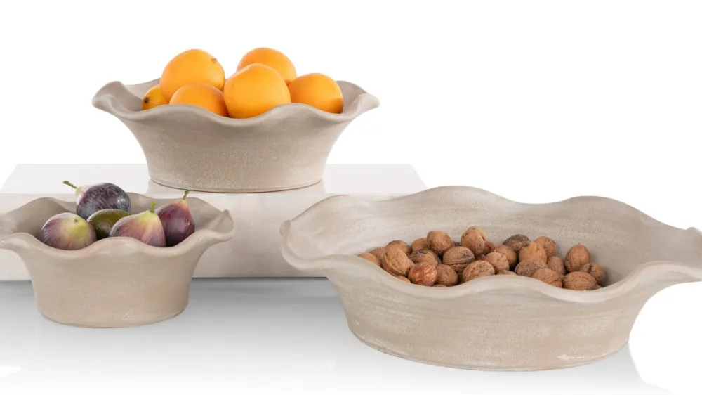 COCOmaison Tafelaccessoires>Wave schaal D25cm - Beige